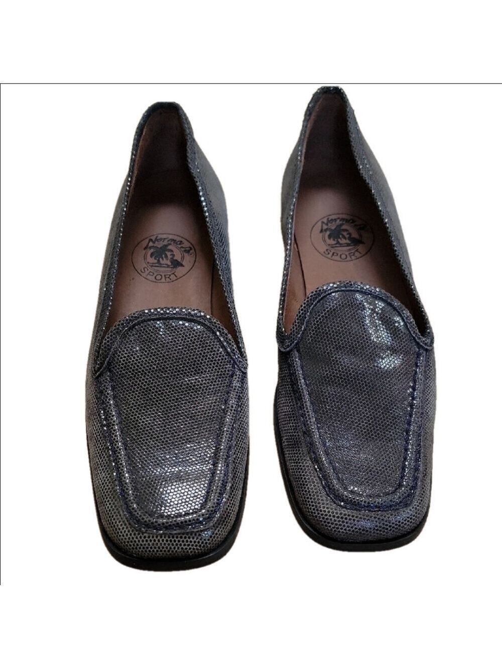 Norma's Sport Gray Leather Loafers Size 6.5 Narrow NWOT